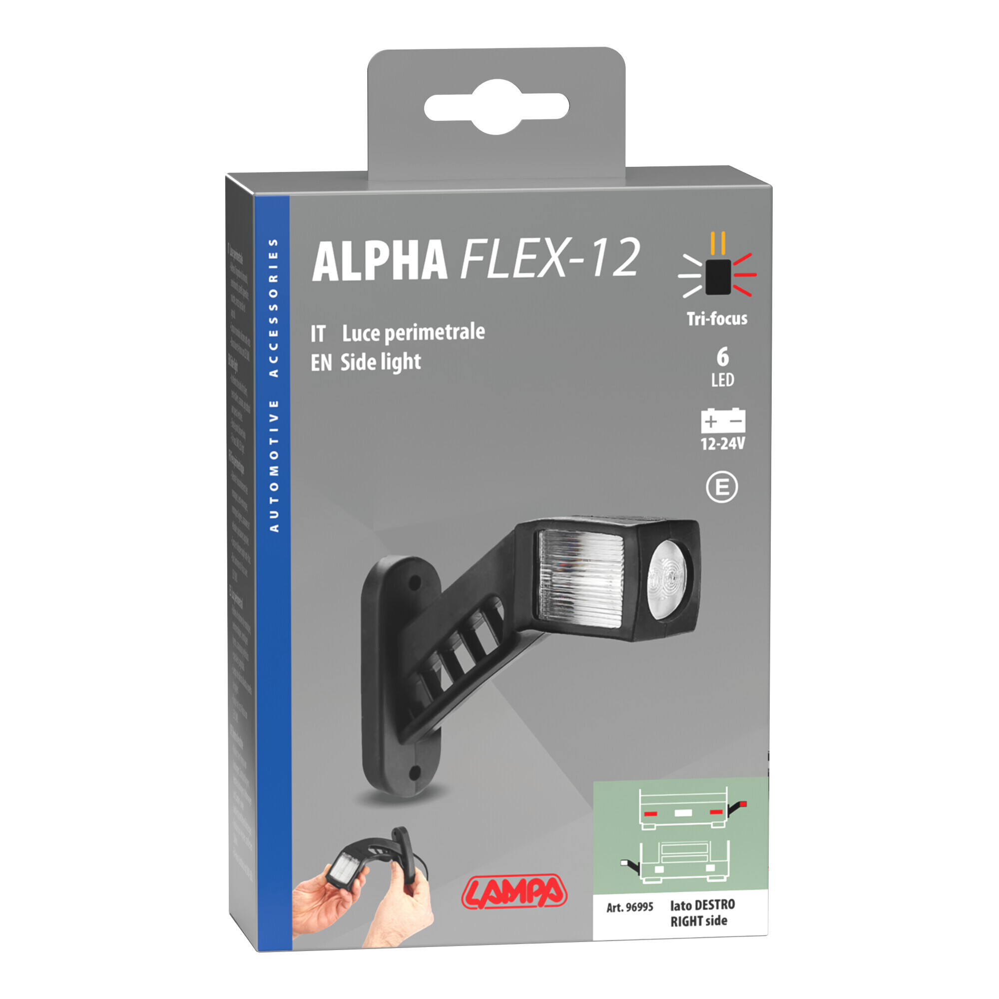 Alpha Flex 12, luce ingombro - 6 Led - 12/24V - Destra - immagine 2