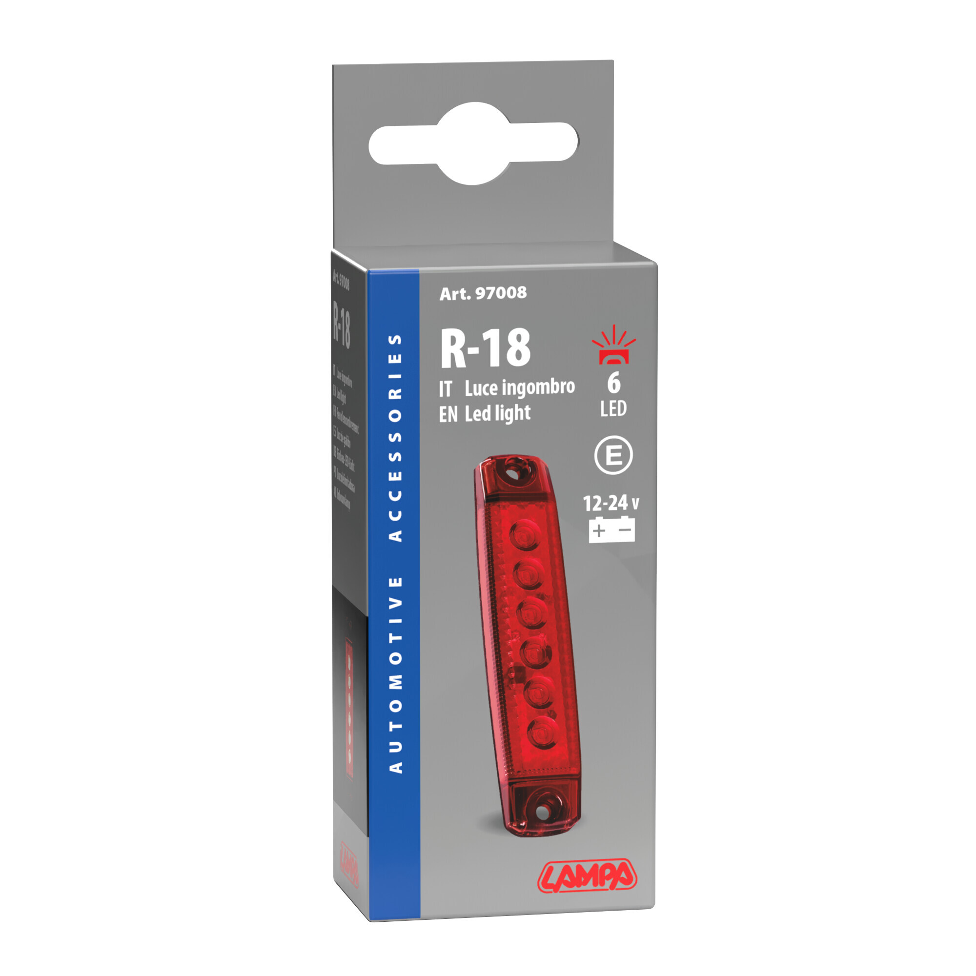 Luce ingombro - 6 Led - 12/24V - Rosso - immagine 3