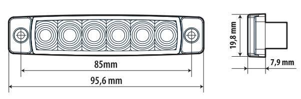 Set 20 pz, luce ingombro - 6 Led - 12/24V - Arancio - immagine 4