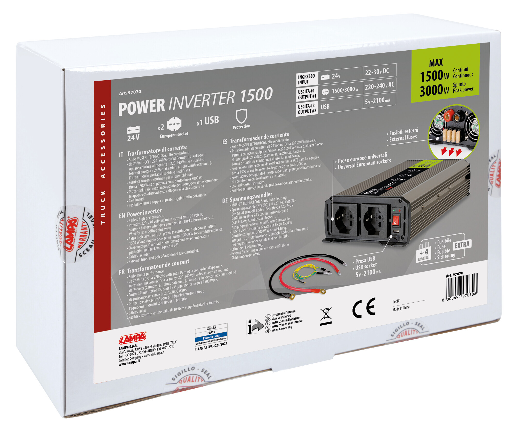 Power Inverter 1500, trasformatore 24V > 220V 10 Power Inverter 1500, trasformatore 24V > 220V - immagine 10