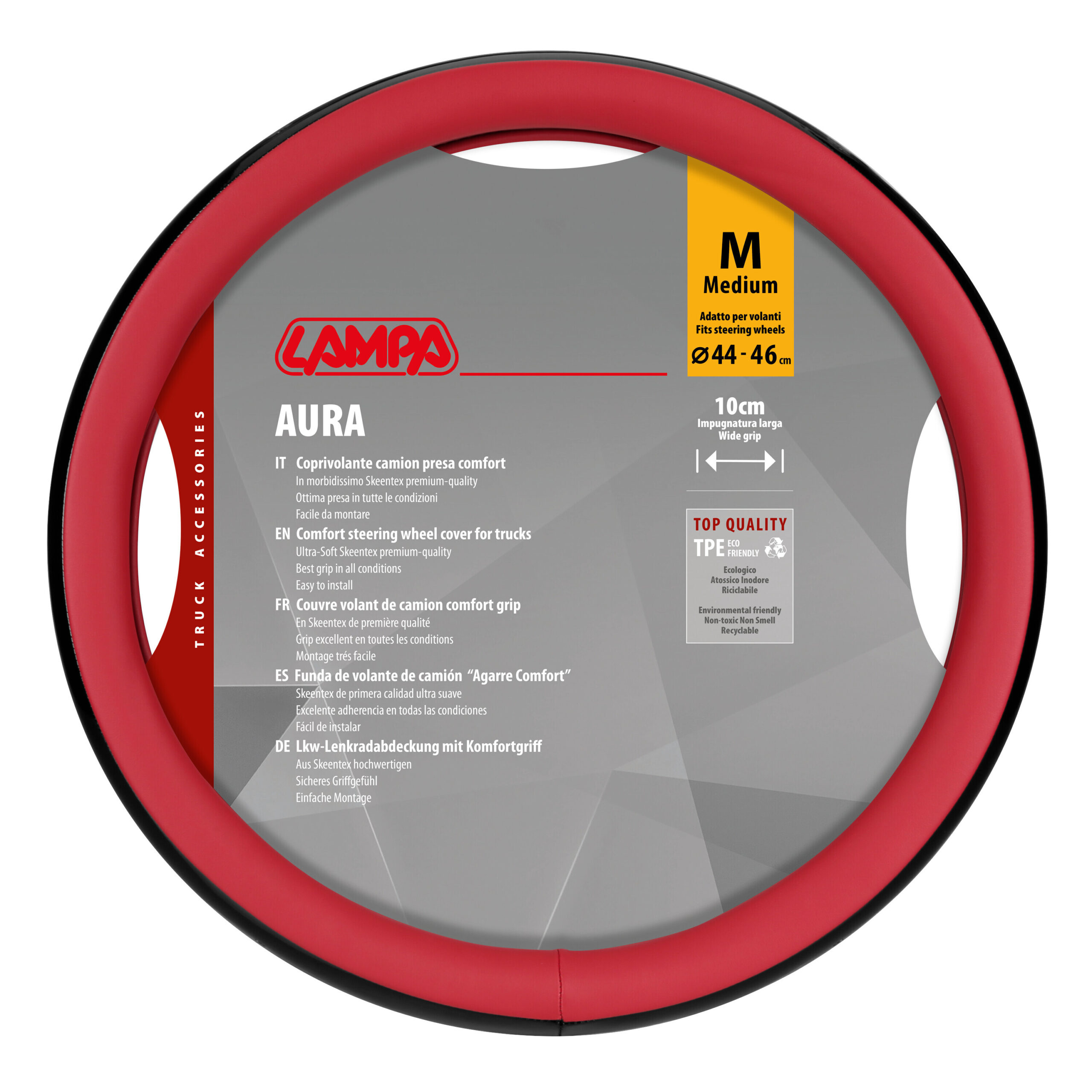 Aura, coprivolante in Skeentex - M - Ø 44/46 cm - Rosso - immagine 3