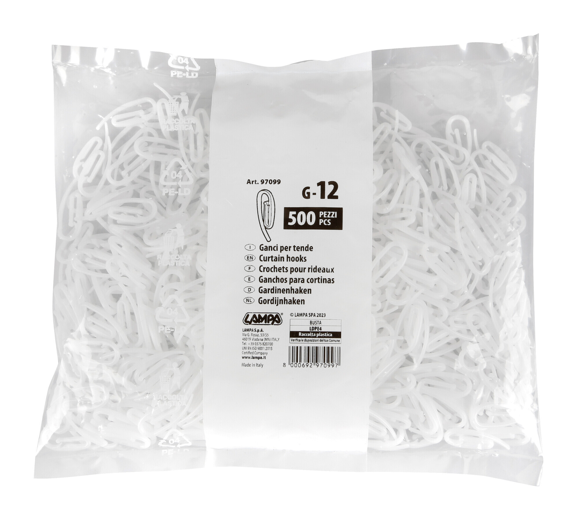 Ganci per tende - G-12 - 500 pz - immagine 2
