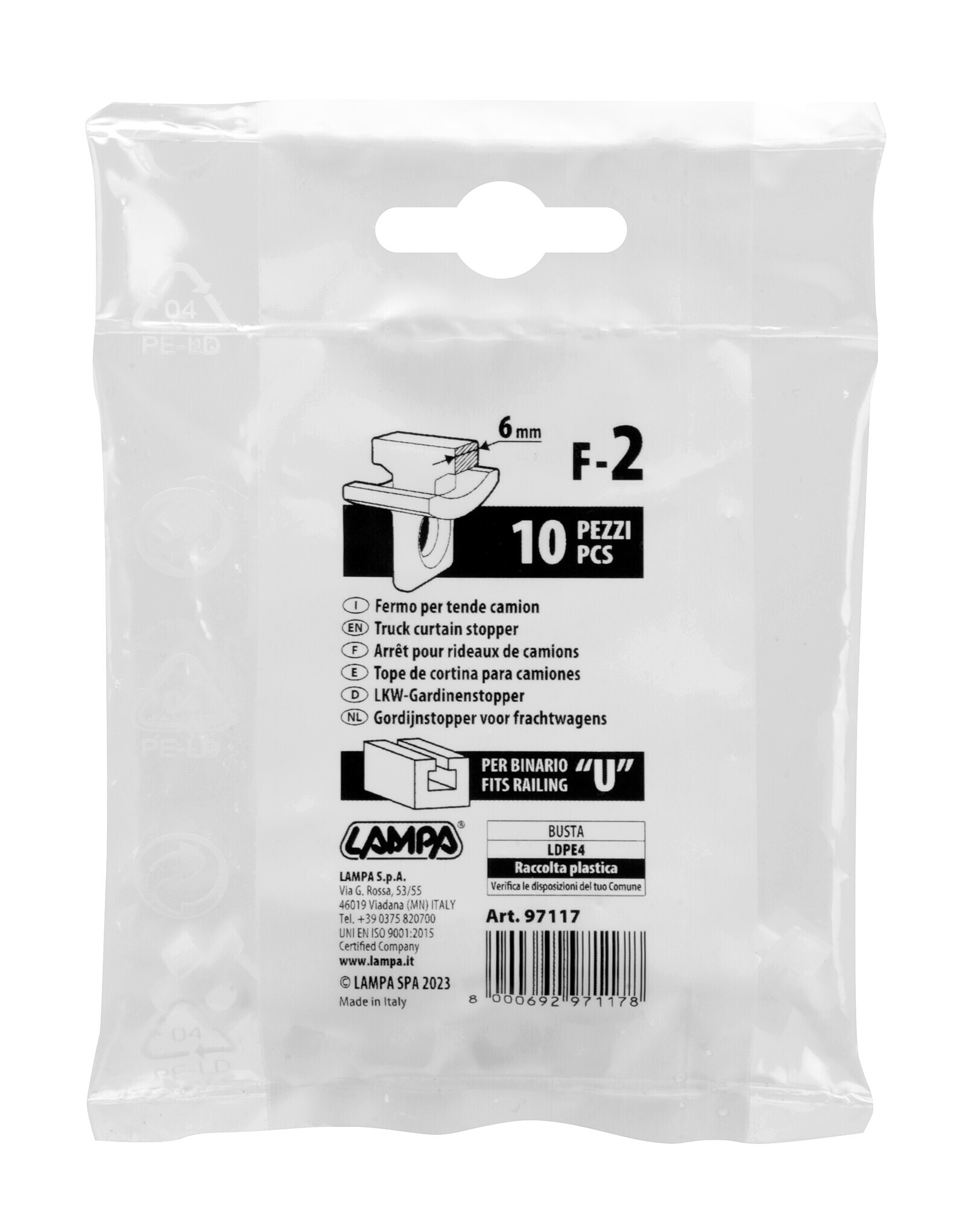 F-2, set 10 fermi per binario tipo "U" - 6 mm - immagine 3