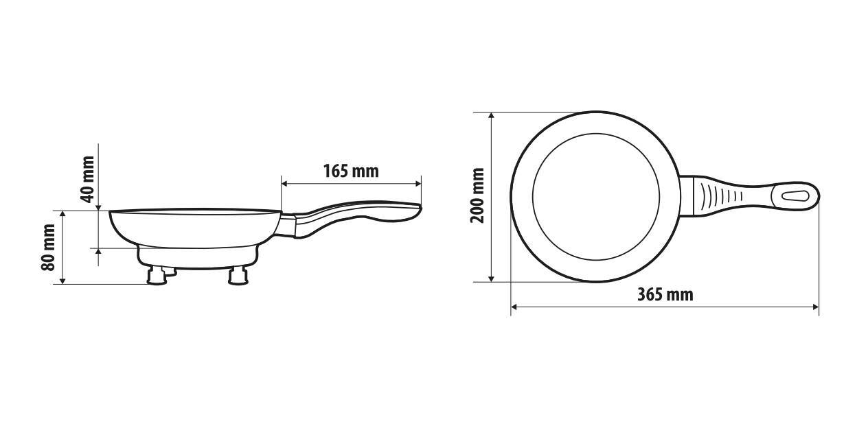 Electric Frying Pan, padella elettrica - Ø 20 cm - 12V - 180W - 13A - immagine 5