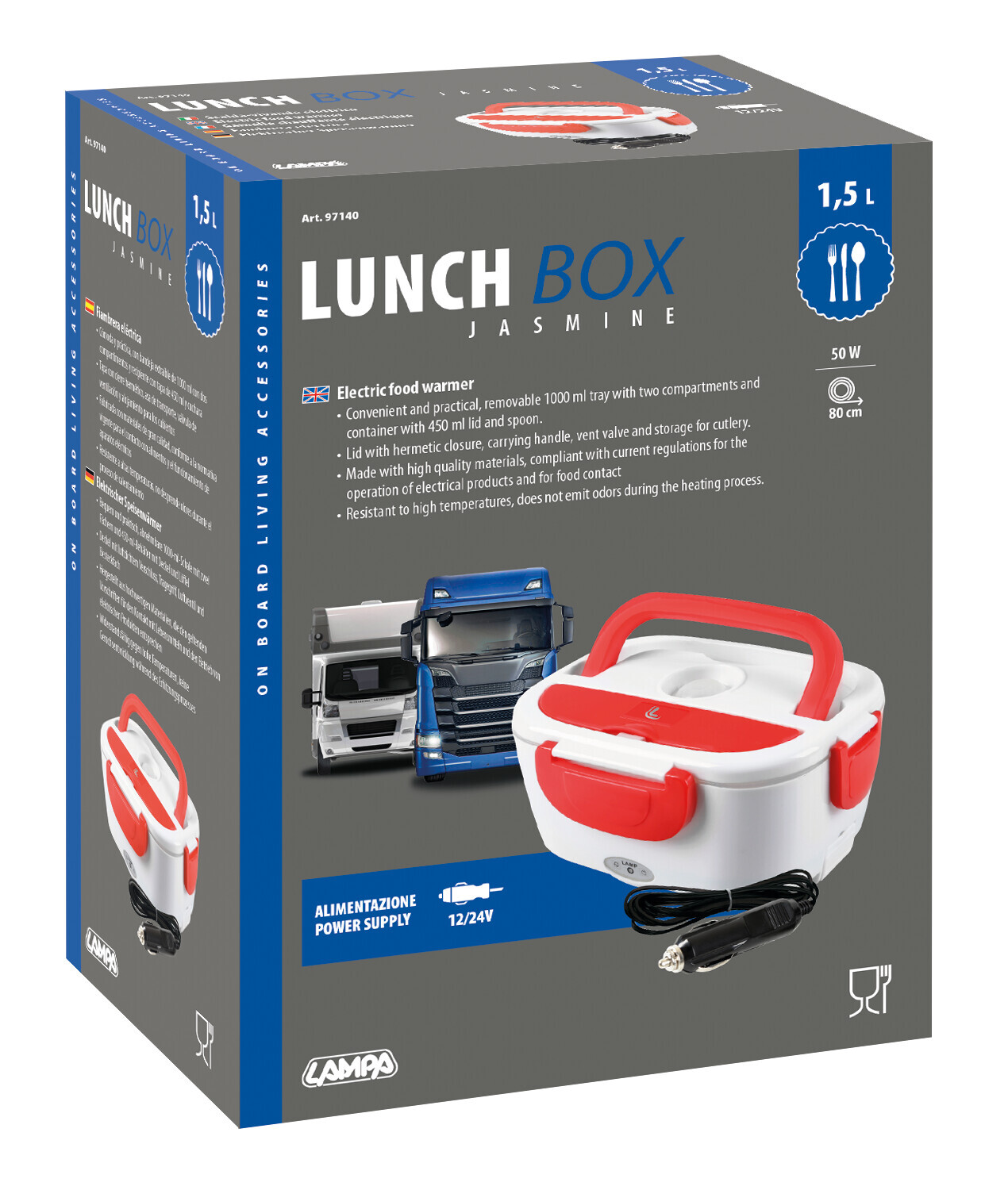 Lunch-Box, scalda-vivande elettrico - 1,5 L - 12/24V - 50W - immagine 2
