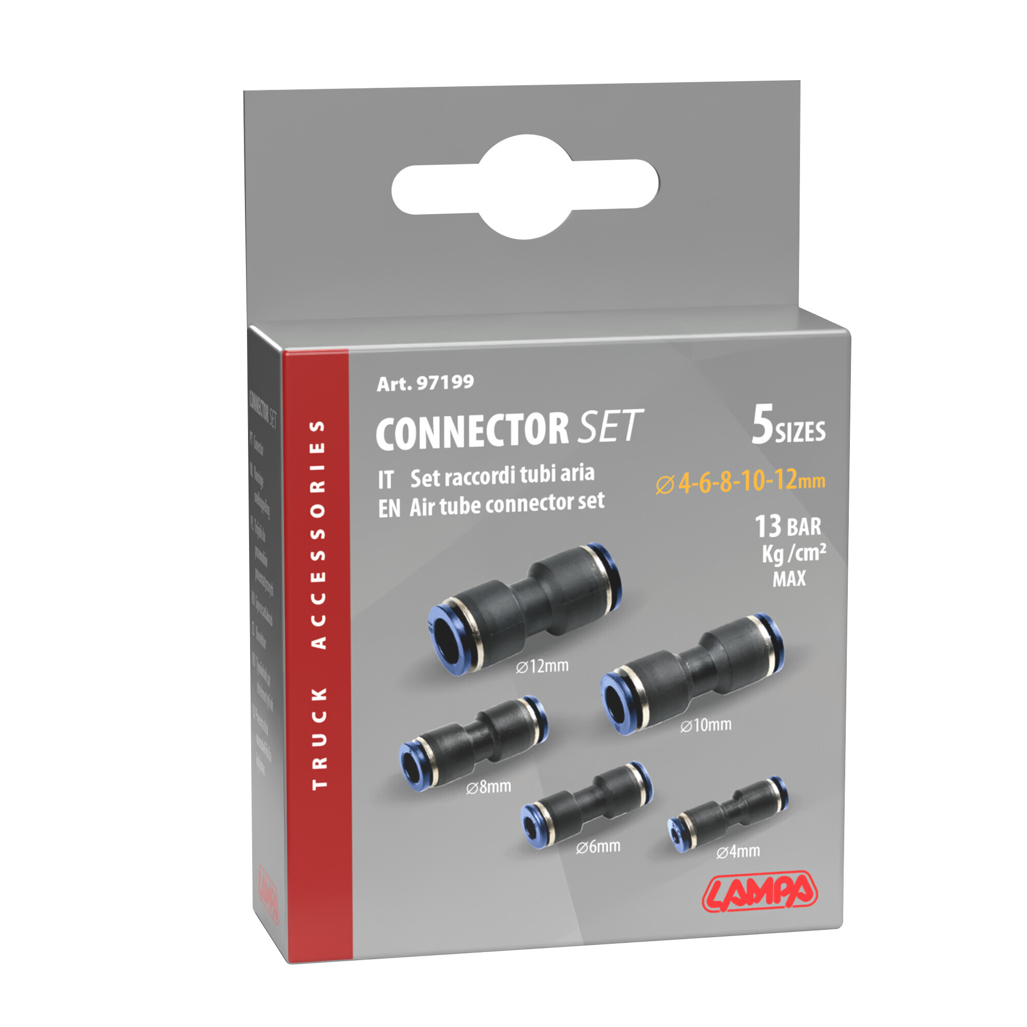 Raccordi tubi aria, set da 5 pz - Ø 4, 6, 8, 10, 12 mm - immagine 7