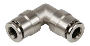 L-1, Raccordo a 90° in metallo, per tubi aria - Ø 6 mm