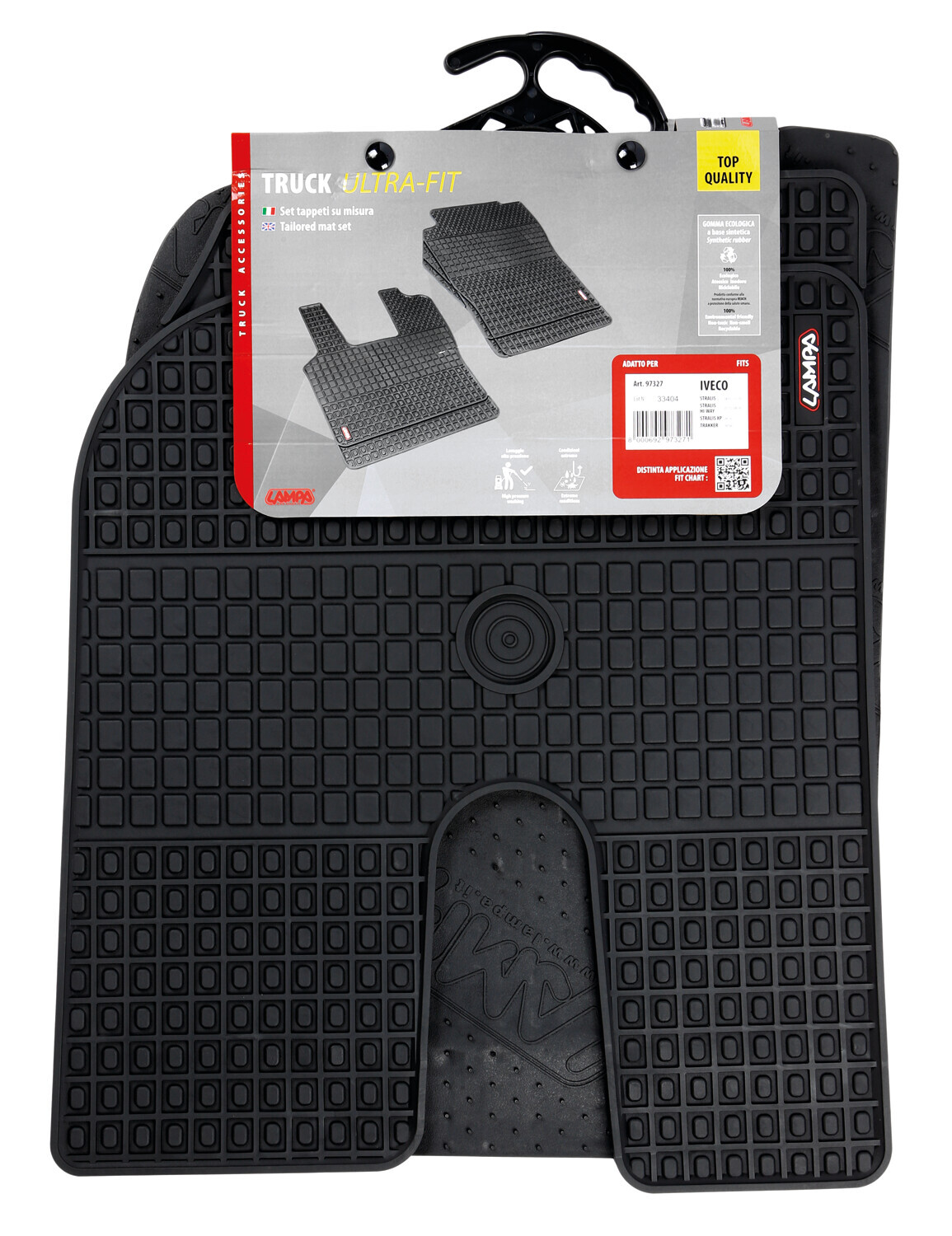 Coppia tappeti su misura in Eco Gomma - compatibile per Iveco Trakker (09/04>06/21) - Iveco Stralis (08/02>12/12) - Iveco Stralis (07/12>12/19) - Iveco Stralis Hi-Way (07/12>08/16) - Iveco Stralis XP (09/16>12/19) - immagine 3