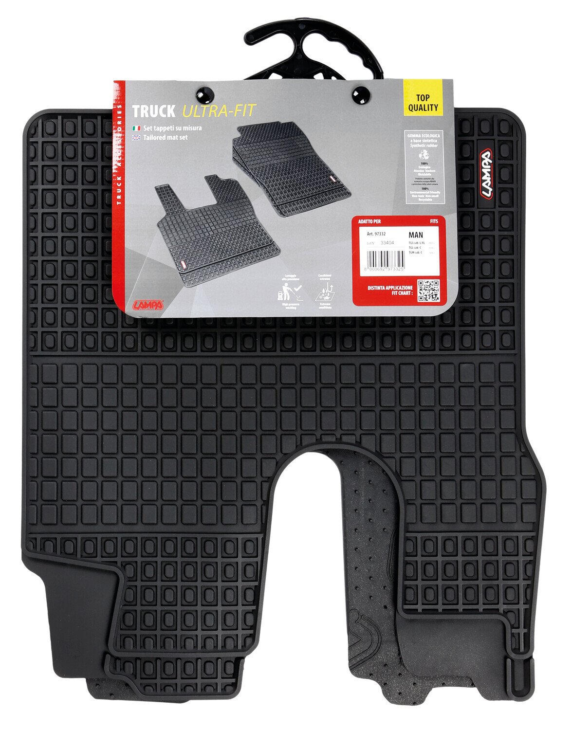 Coppia tappeti su misura in Eco Gomma - compatibile per Man TGL (05/05>10/21) cabina C - Man TGM (10/05>10/21) cabina C - Man TGS (09/07>10/21) cabina L/XL - Man TGL (11/21>) cabina C - Man TGM (11/21>) cabina C - Man TGS (11/21>) cabina L/XL - immagine 2