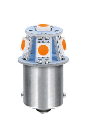 24/28V Led Series - 6 SMD x 1 chip - (R5W) - BA15s - 20 pz  - Scatola - Arancio - Doppia polarit&agrave;