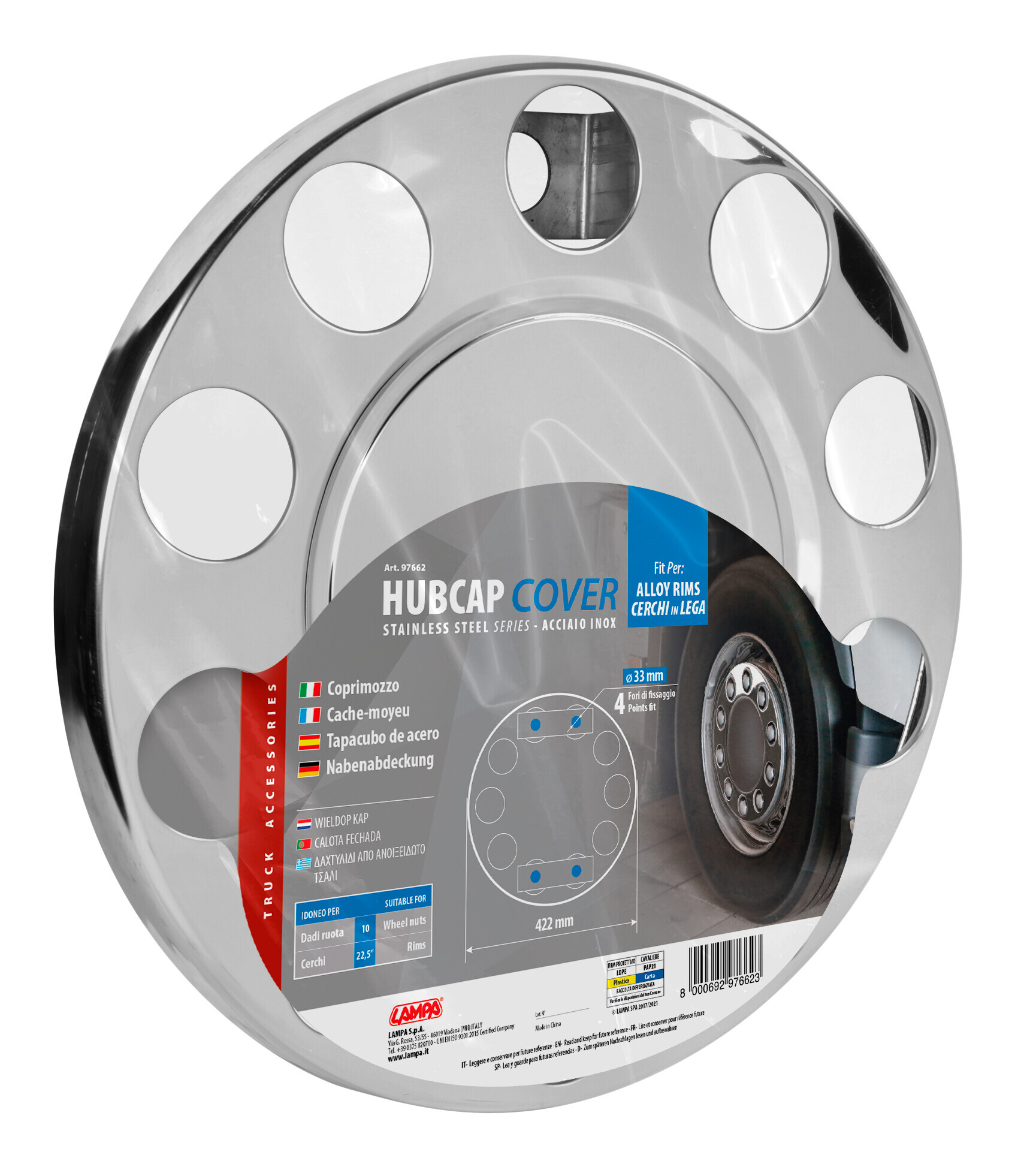 Coprimozzo in acciaio inox, per cerchi in lega - immagine 3