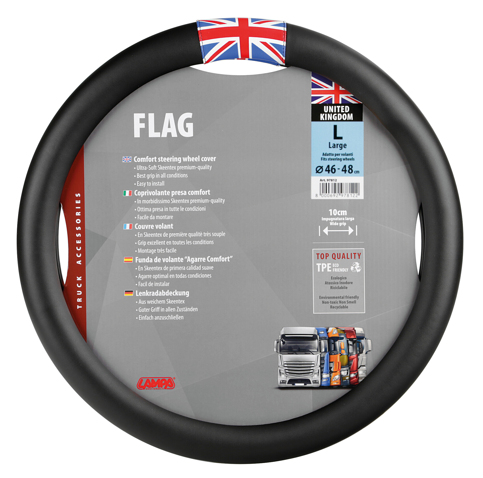 Flag UK, coprivolante in Skeentex - L - Ø 46/48 cm 1 Flag UK, coprivolante in Skeentex - L - Ø 46/48 cm