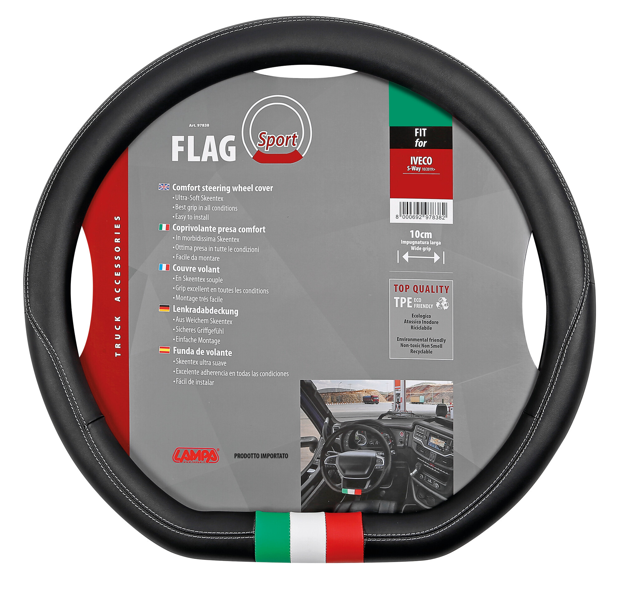 Flag Italia, coprivolante su misura in Skeentex - compatibile per Iveco S-Way (10/19>) - immagine 3