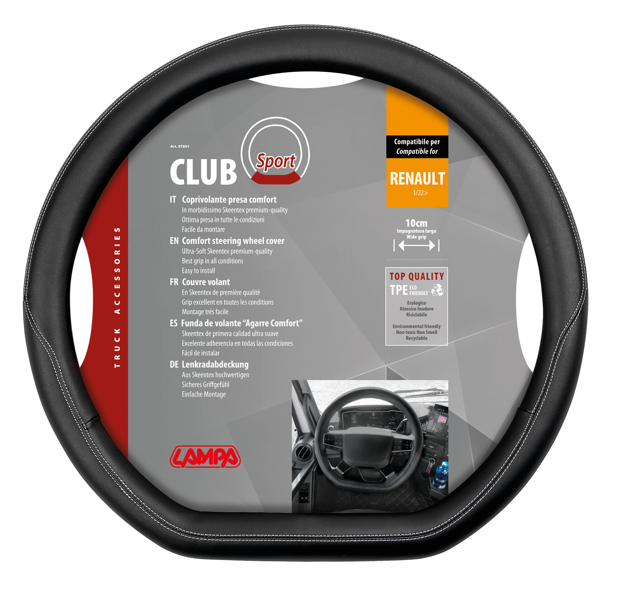 Club Sport, coprivolante su misura in Skeentex - compatibile per Renault T (01/22>) - immagine 3