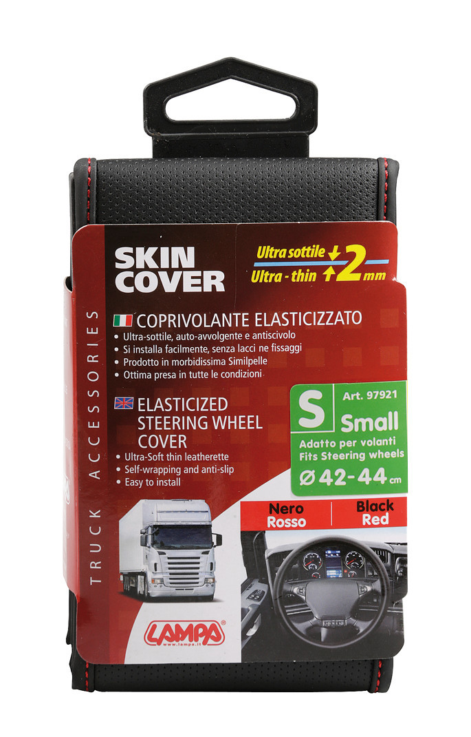 Skin-Cover, coprivolante elasticizzato in Skeentex - Nero/Rosso - S - Ø 42/44 cm 3 Skin-Cover, coprivolante elasticizzato in Skeentex - Nero/Rosso - S - Ø 42/44 cm - immagine 3
