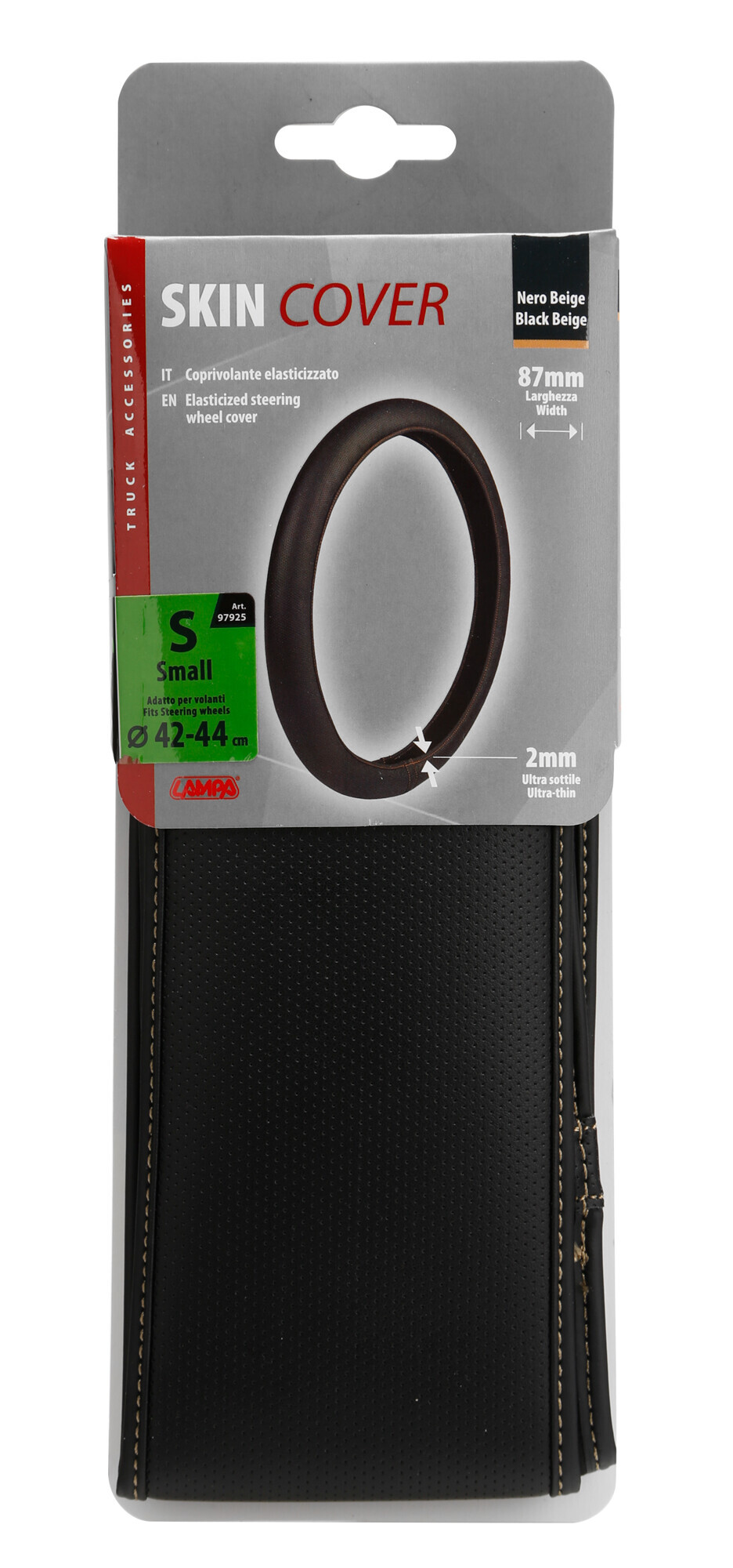 Skin-Cover, coprivolante elasticizzato in Skeentex - Nero/Beige - S - Ø 42/44 cm - immagine 3
