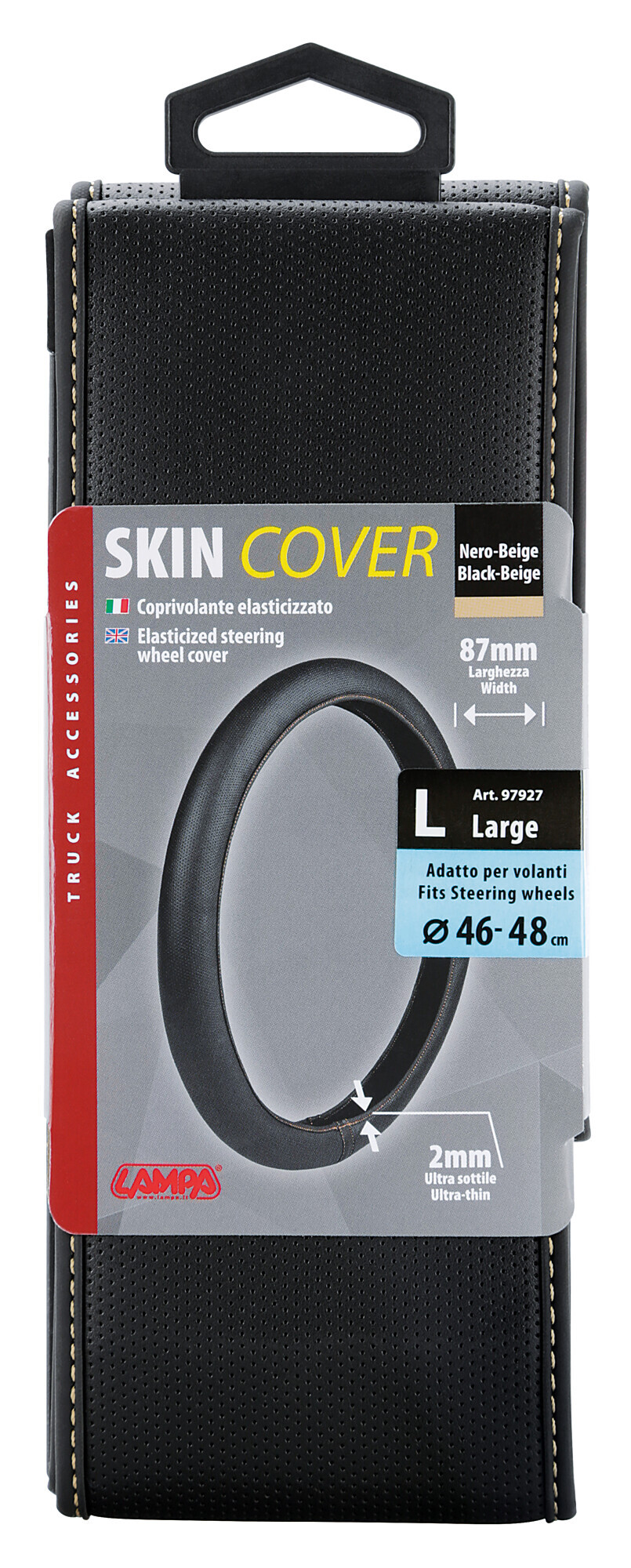 Skin-Cover, coprivolante elasticizzato in Skeentex - Nero/Beige - L - Ø 46/48 cm 3 Skin-Cover, coprivolante elasticizzato in Skeentex - Nero/Beige - L - Ø 46/48 cm - immagine 3