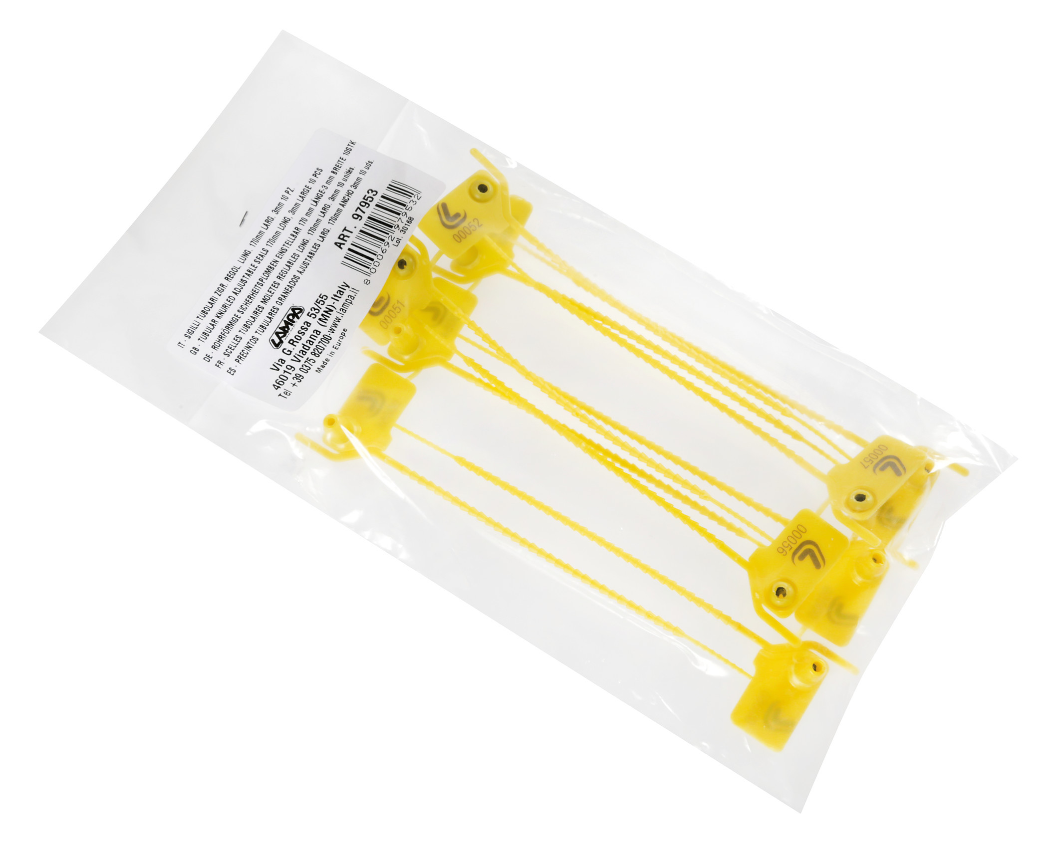 Set 10 Sigilli di sicurezza identificativi, in polipropilene, tubolari zigrinati - immagine 3