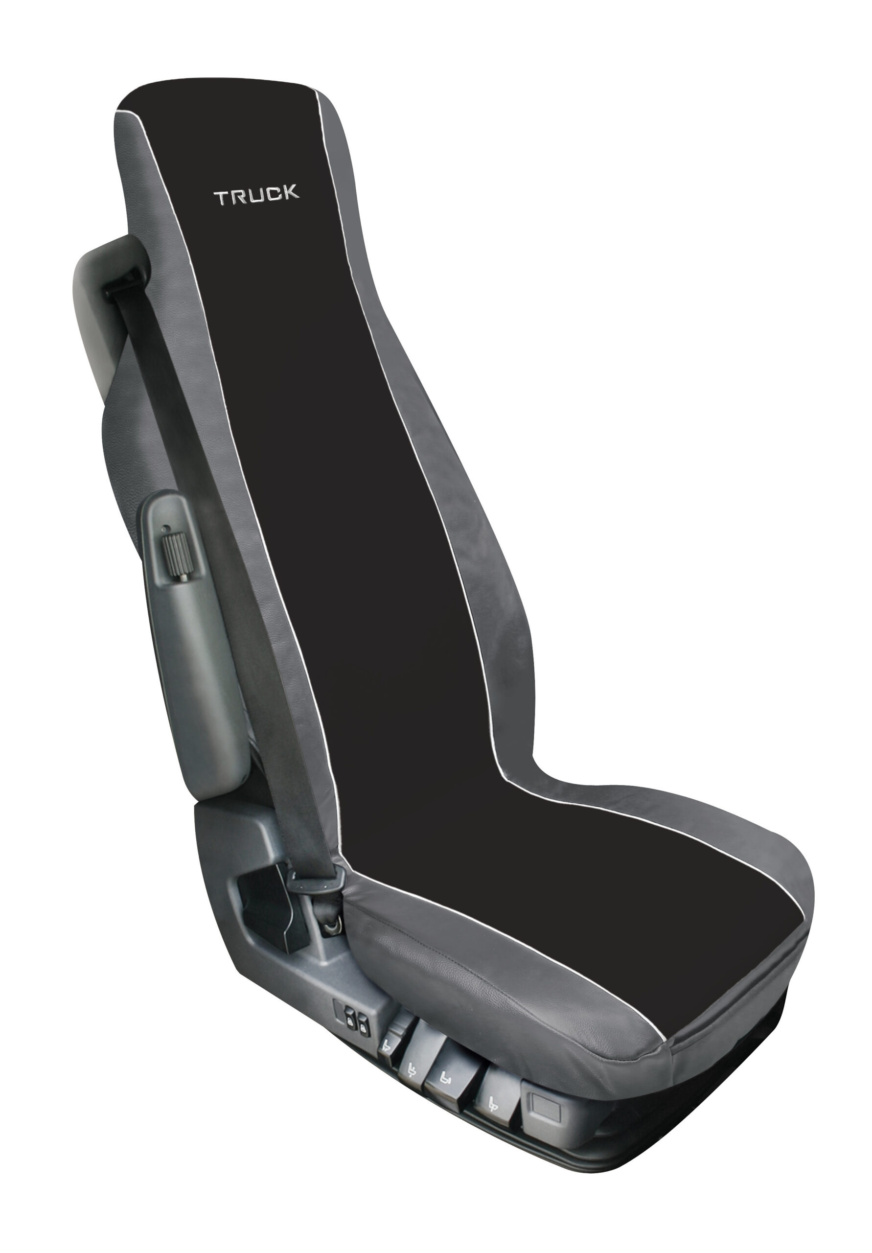 Elisa, coprisedile in poliestere e Skeentex per camion - Nero/Grigio 1 Elisa, coprisedile in poliestere e Skeentex per camion - Nero/Grigio