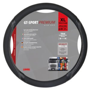 GT-Sport, coprivolante in Skeentex - XL - &Oslash; 49/51 cm - Nero/Argento