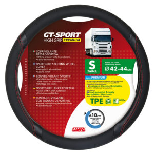 GT-Sport, coprivolante in Skeentex - S - &Oslash; 42/44 cm - Nero/Rosso