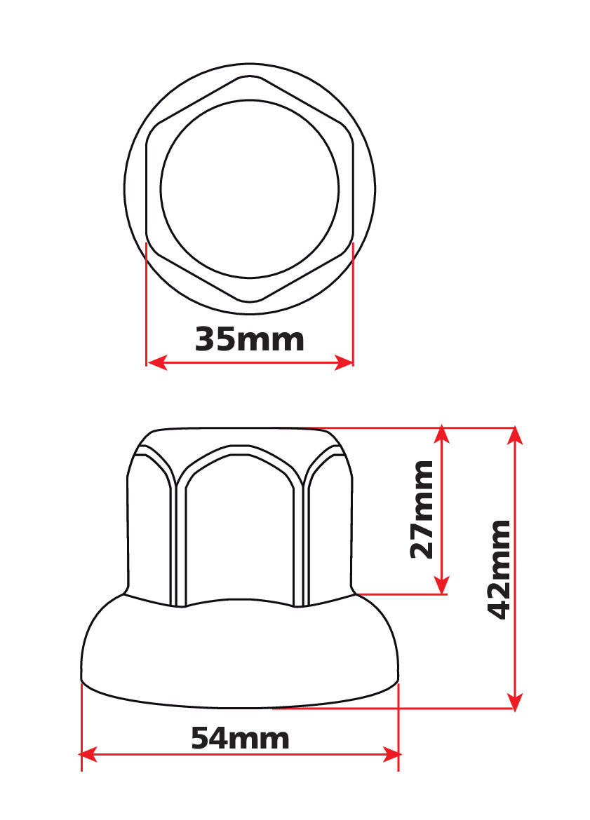 American, Set 10 copribulloni testa piatta in acciaio inox - Ø 33 mm 3 American, Set 10 copribulloni testa piatta in acciaio inox - Ø 33 mm - immagine 3