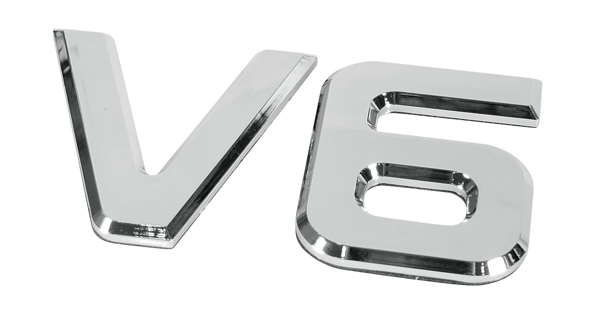 Emblemi motore 3D cromati - 92x165 mm - V6