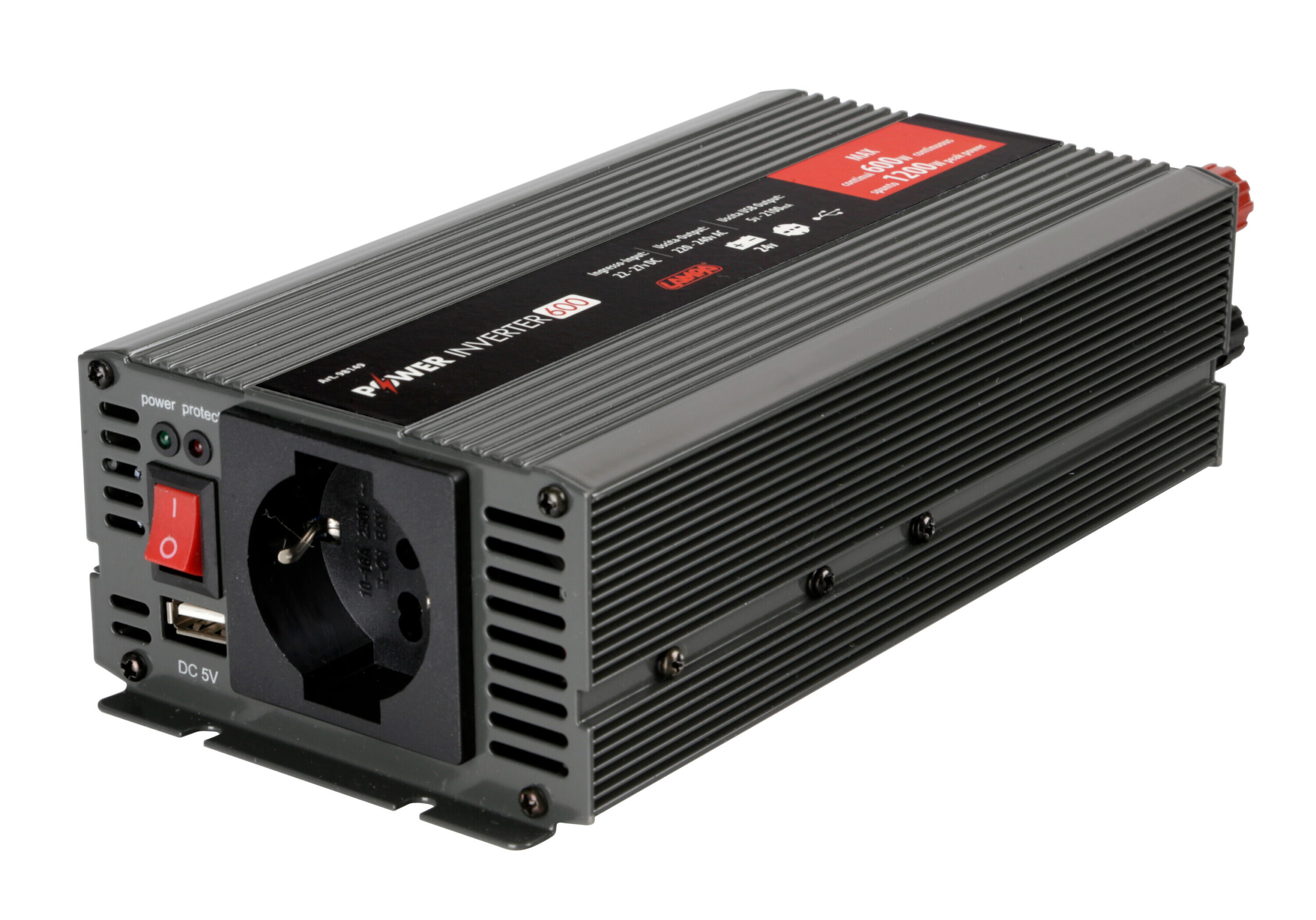 Power Inverter 600, trasformatore 24V > 220V 1 Power Inverter 600, trasformatore 24V > 220V