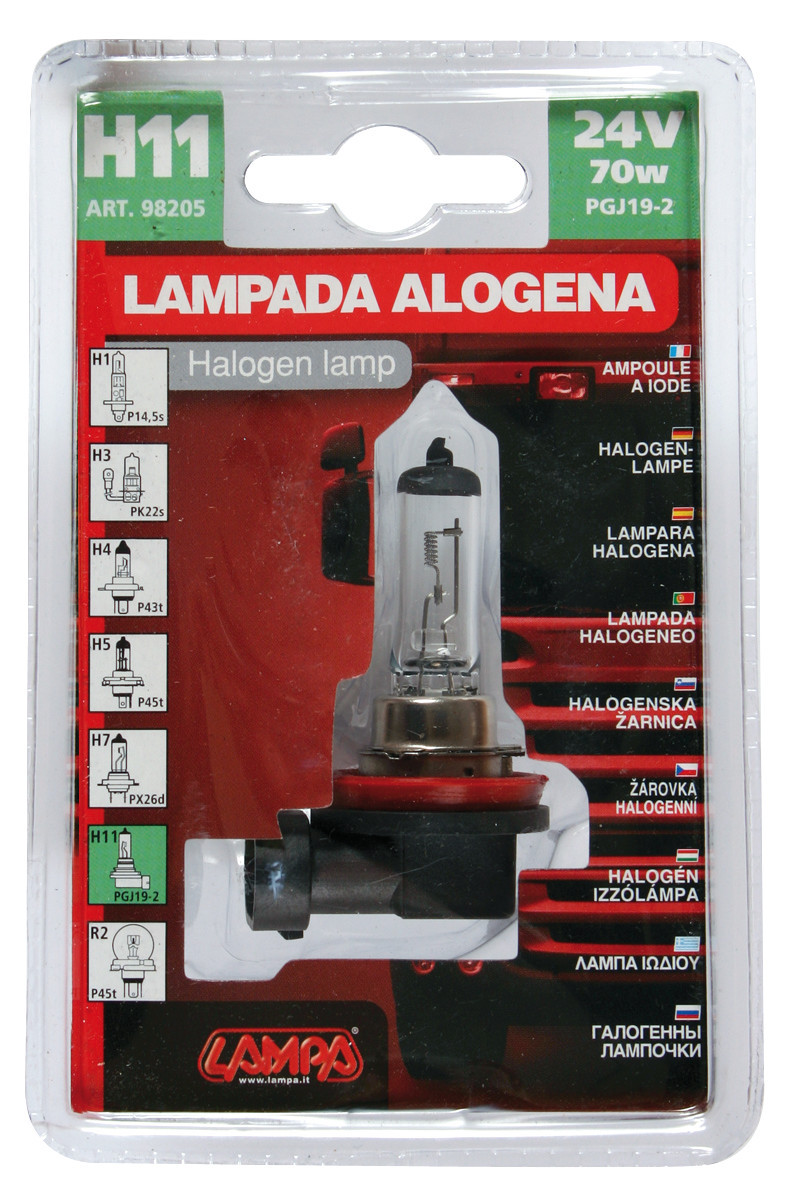 24V Lampada alogena - H11 - 70W - PGJ19-2 - 1 pz - D/Blister - immagine 2