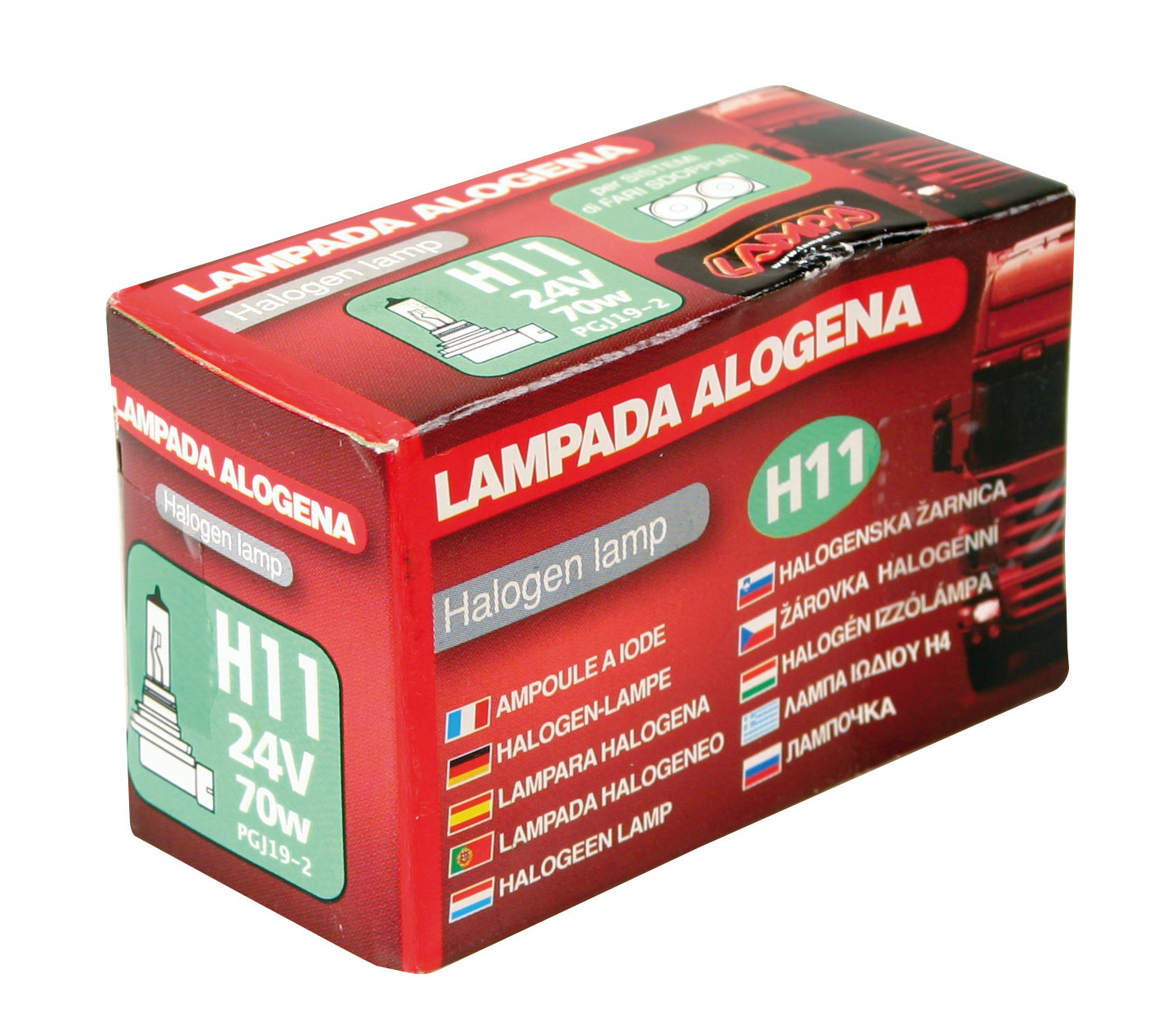 24V Lampada alogena - H11 - 70W - PGJ19-2 - 1 pz - Scatola - immagine 2