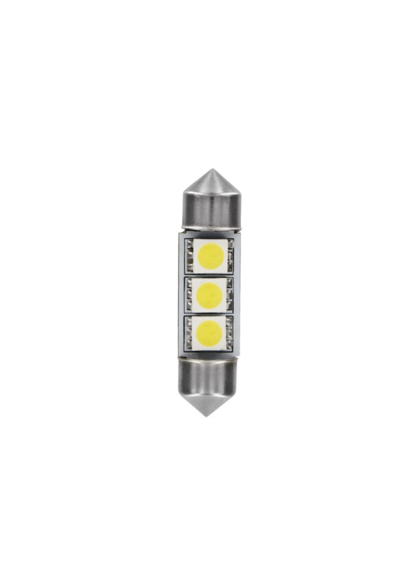 24/28V Led Series - 3 SMD x 3 chips - (C5W) - 10x36 mm - SV8,5-8 - 2 pz - Scatola - Bianco - Doppia polarità
