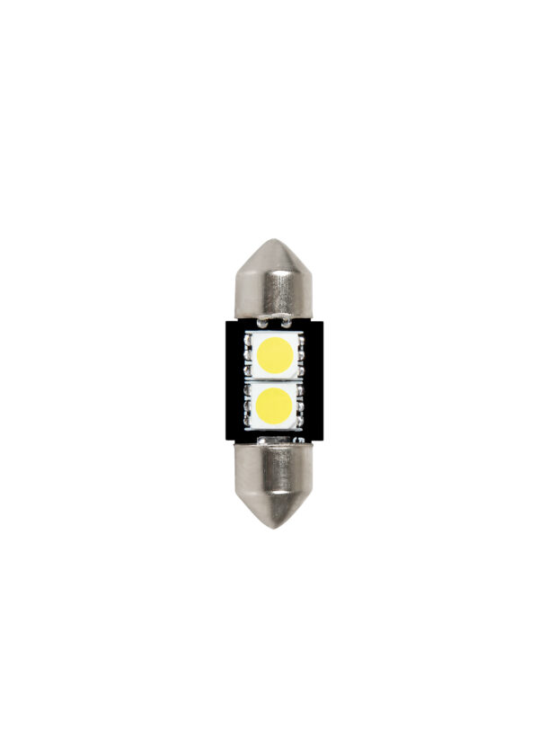 24/28V Led Series - 2 SMD x 3 chips - 10x31 mm - SV8,5-8 - 2 pz - D/Blister - Bianco - Doppia polarità