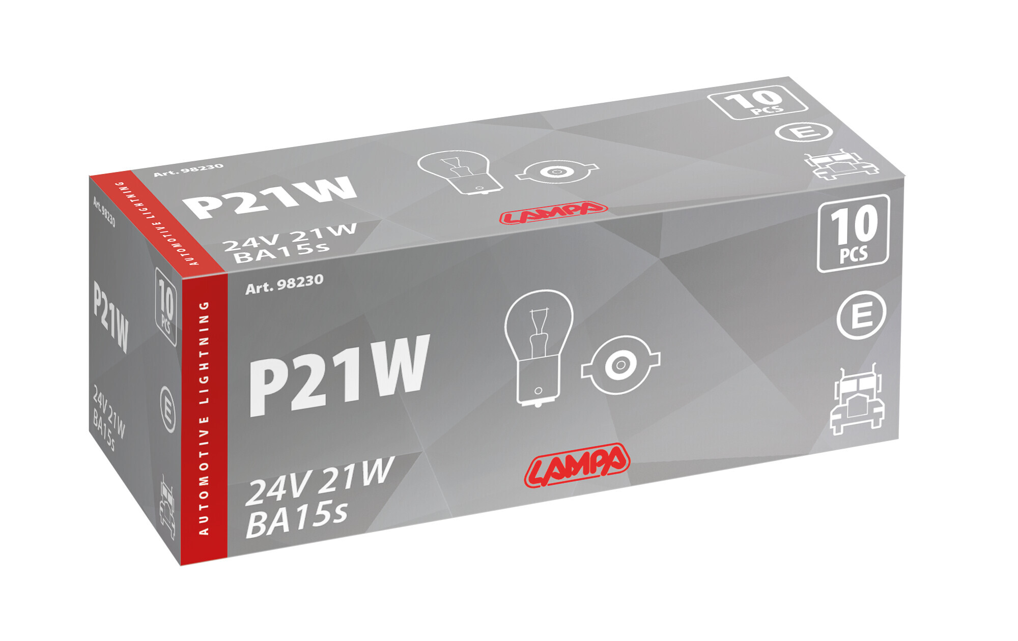 24V Lampada 1 filamento - P21W - 21W - BA15s - 10 pz - Scatola - immagine 2