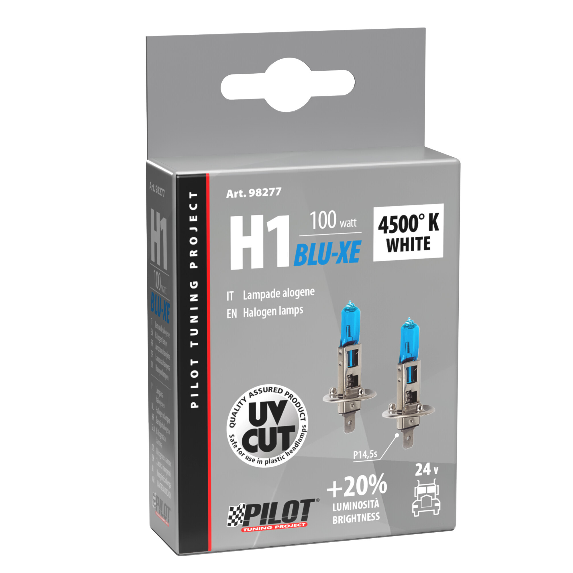 24V Lampada alogena Blu-Xe - (H1) - 100W - P14,5s - 2 pz - Scatola - immagine 2