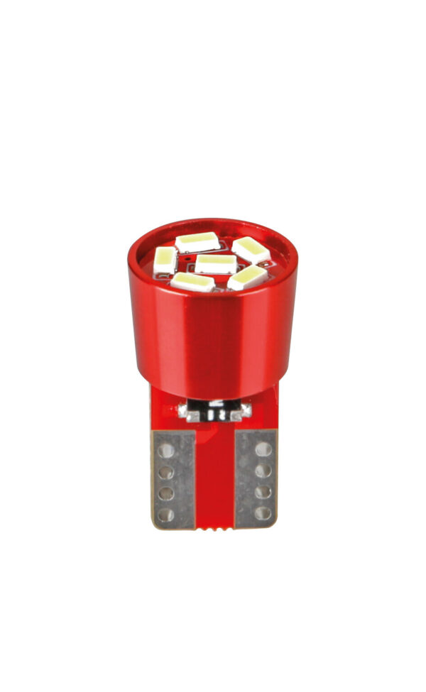 24/30V Led series - 6 Led SMD - (T10) - W2,1x9,5d - 2 pz - Scatola - Rosso - Doppia polarità - Resistenza incorporata