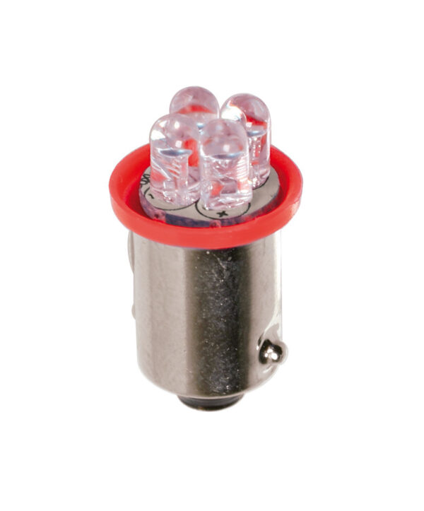 24V Led Series - 4 Led - (T4W) - BA9s - 2 pz  - D/Blister - Rosso