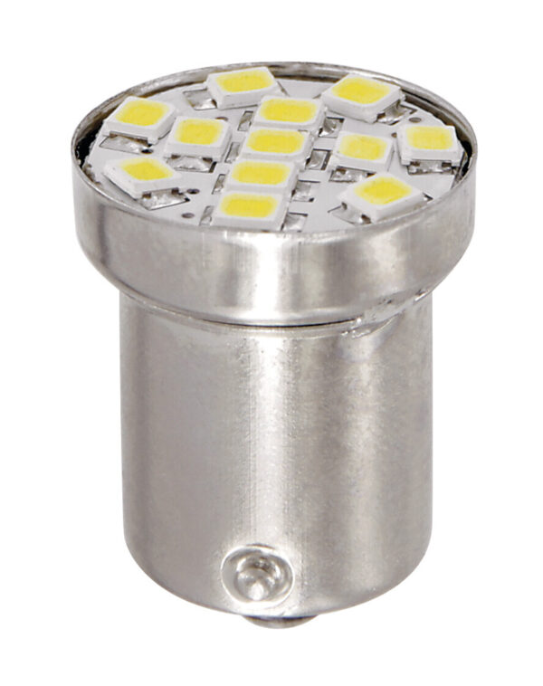 24/28V Led Series - 12 Smd x 1 chip - (R5W-R10W) - BA15s - 20 pz  - Scatola - Bianco - Doppia polarit&agrave;