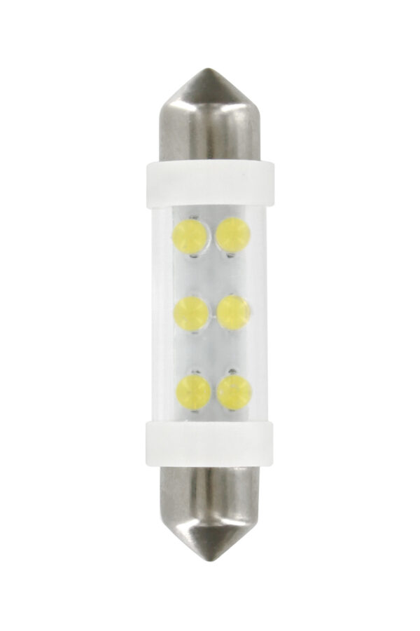 24V Led Series - 6 Led - 11x41 mm - SV8,5-8 - 2 pz  - Scatola - Bianco