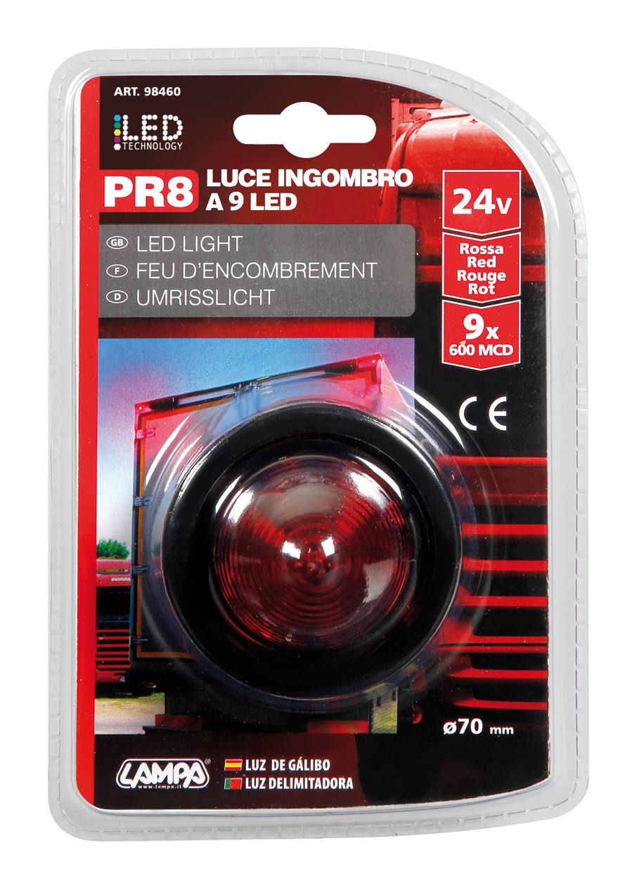 Luce decorativa - 9 Led - 24V - Rosso - immagine 2