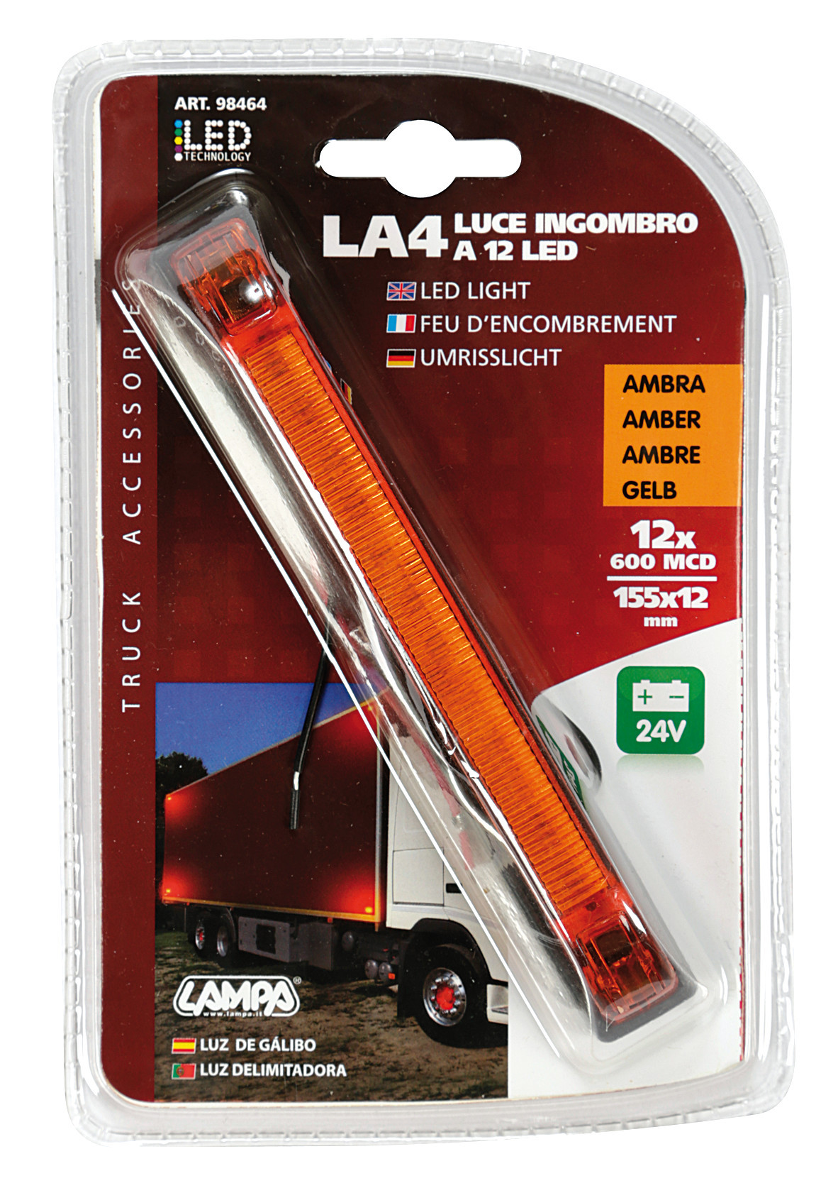 Luce decorativa - 12 Led - 24V - Arancio - immagine 2