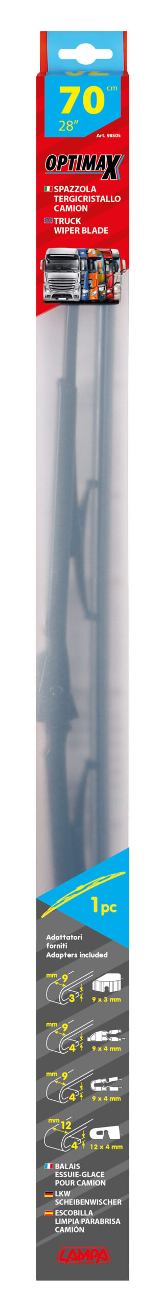 Optimax, spazzola tergicristallo per camion e furgoni - 70 cm (28“) - 1 pz - immagine 2