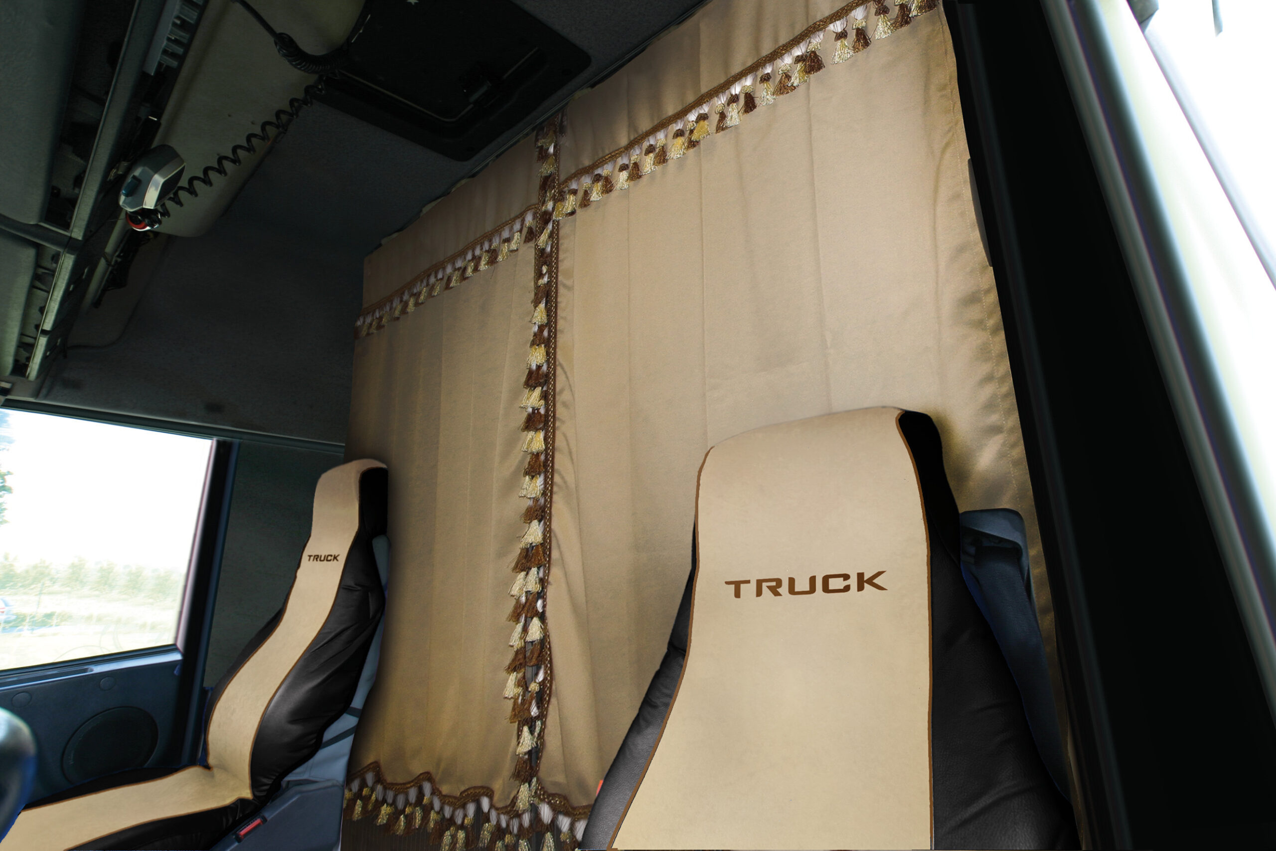 Oscura, tende centrali per camion, cabina standard - Blu - immagine 3