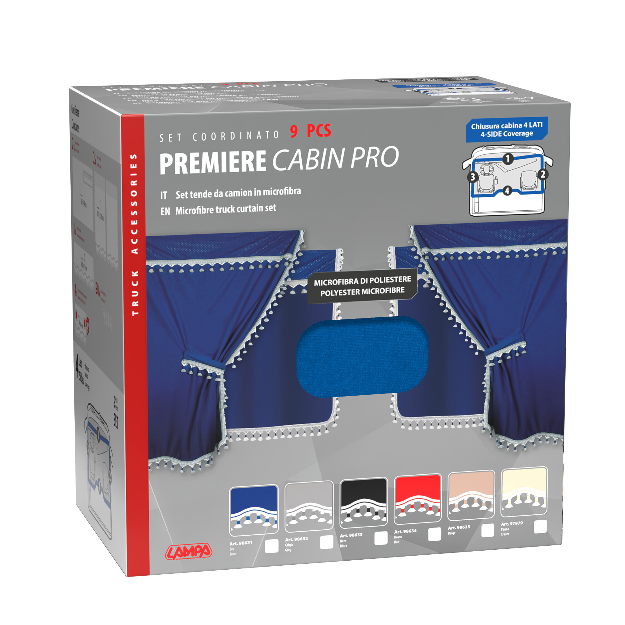 Premiere, set tende in microfibra per camion - Blu - immagine 3