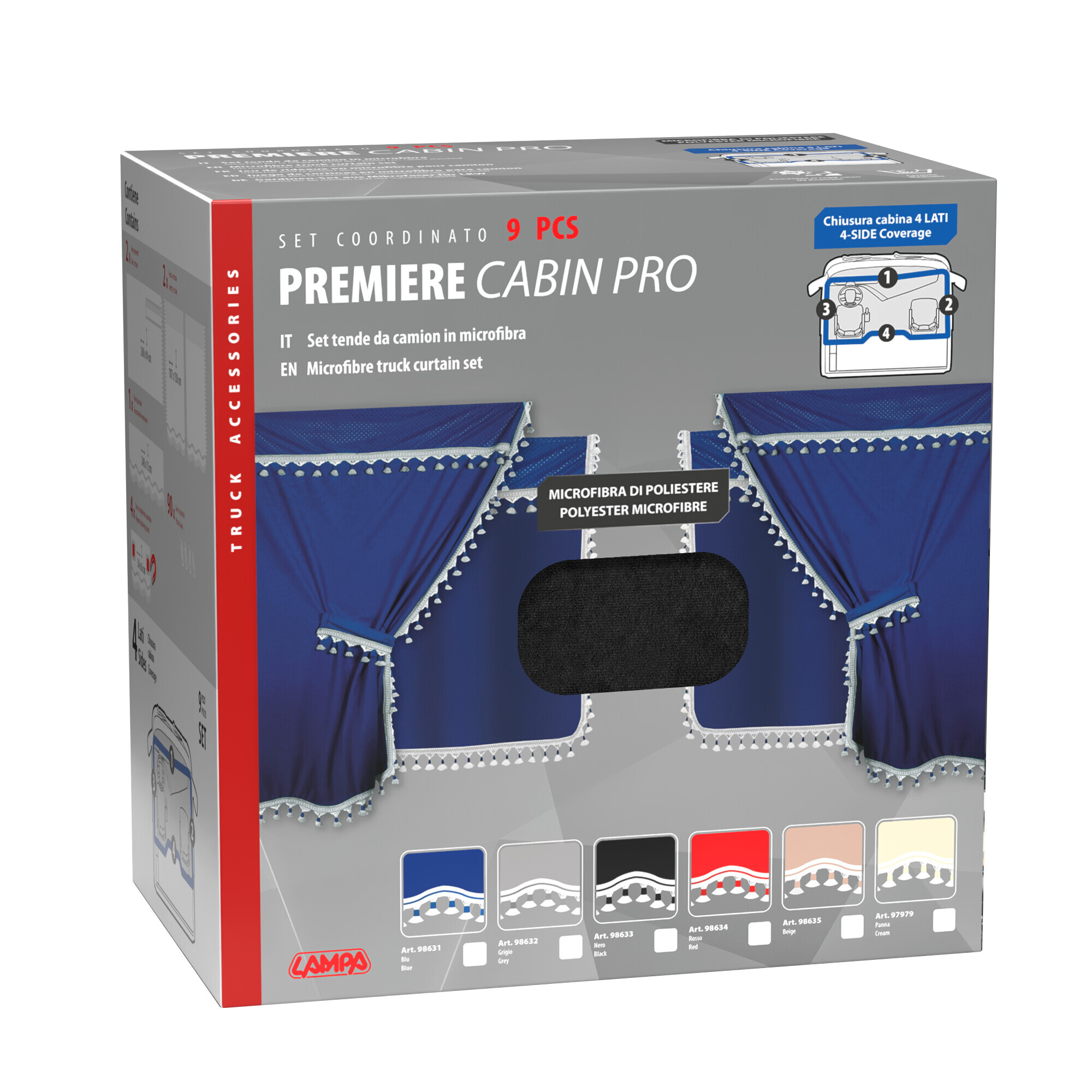 Premiere, set tende in microfibra per camion - Nero - immagine 3