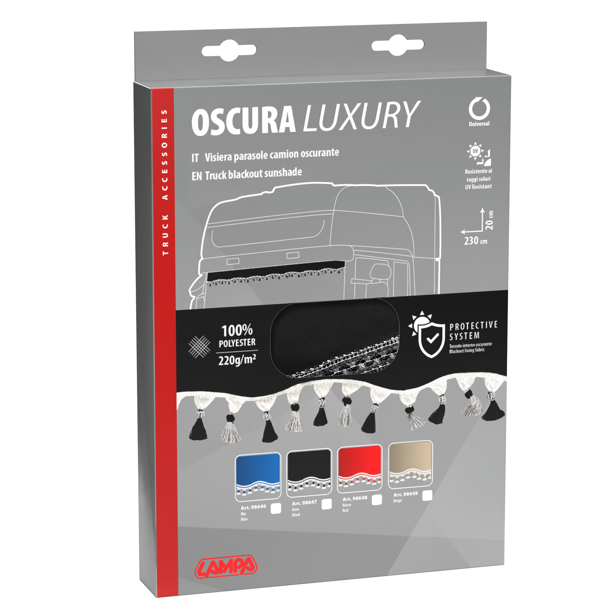 Oscura, fascia parasole per camion - Nero - immagine 2