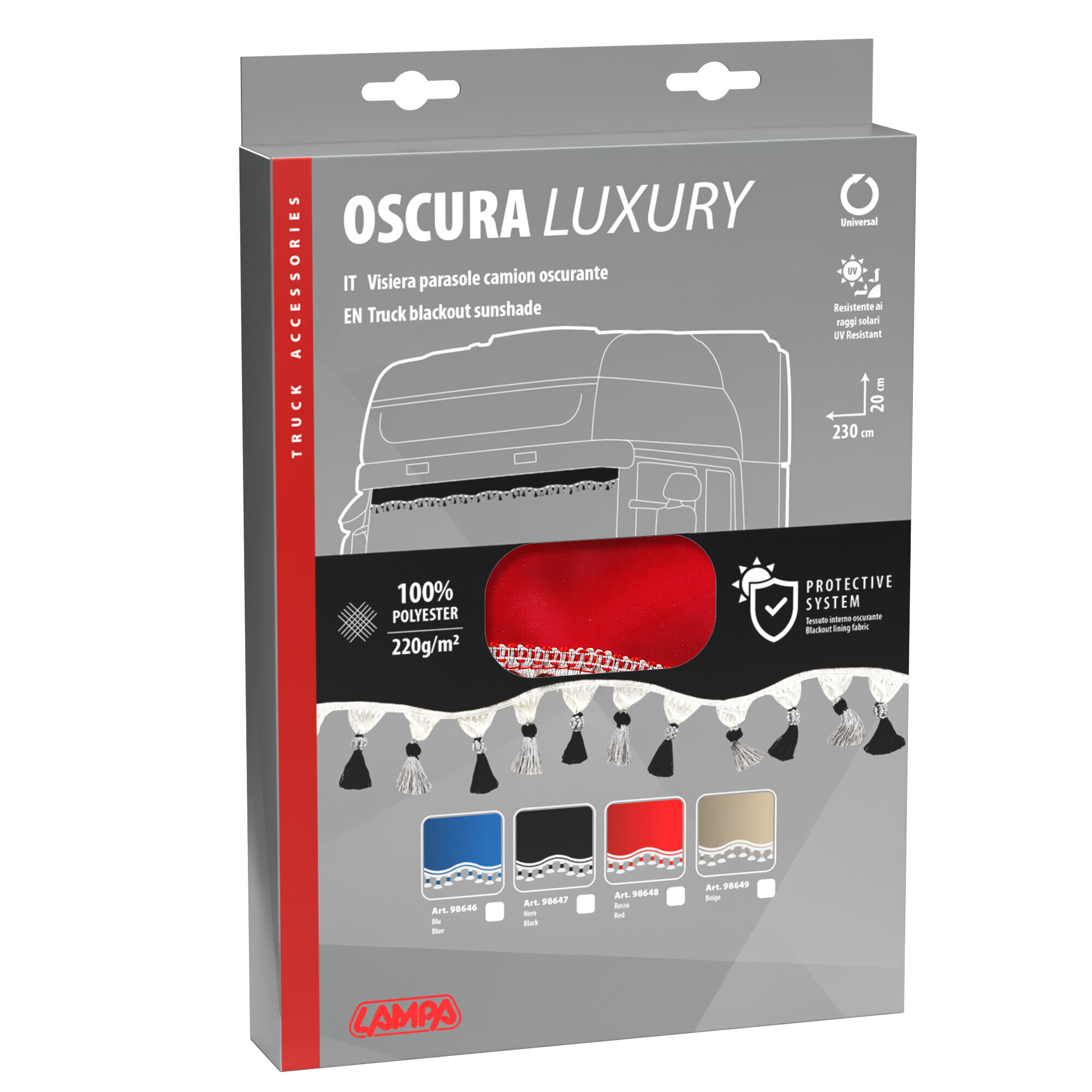 Oscura, fascia parasole per camion - Rosso - immagine 2