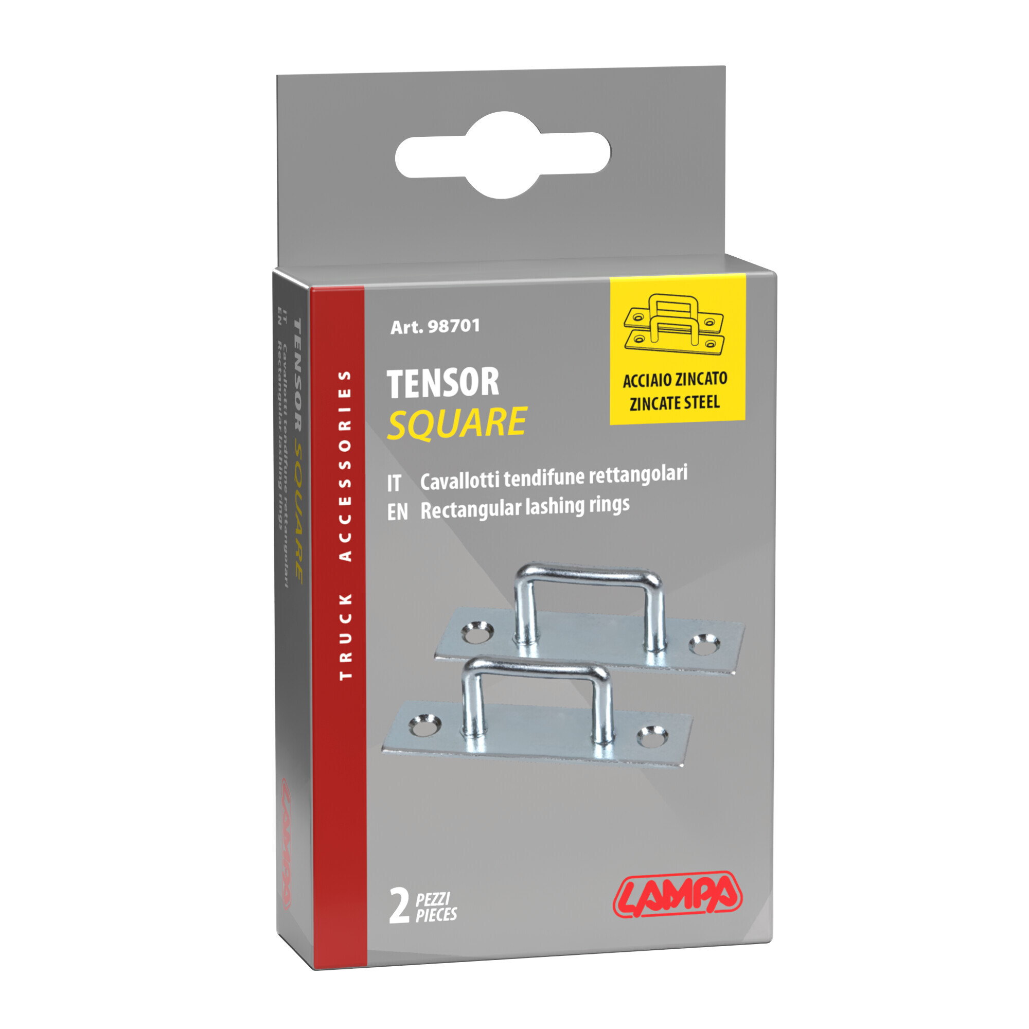 Cavallotti tendifune rettangolari, 2 pz - immagine 2