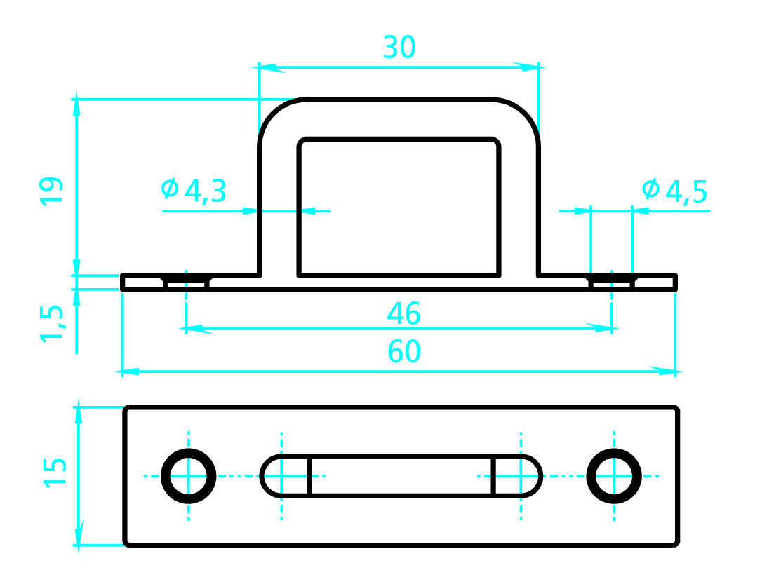 Cavallotti tendifune rettangolari, 2 pz - immagine 4