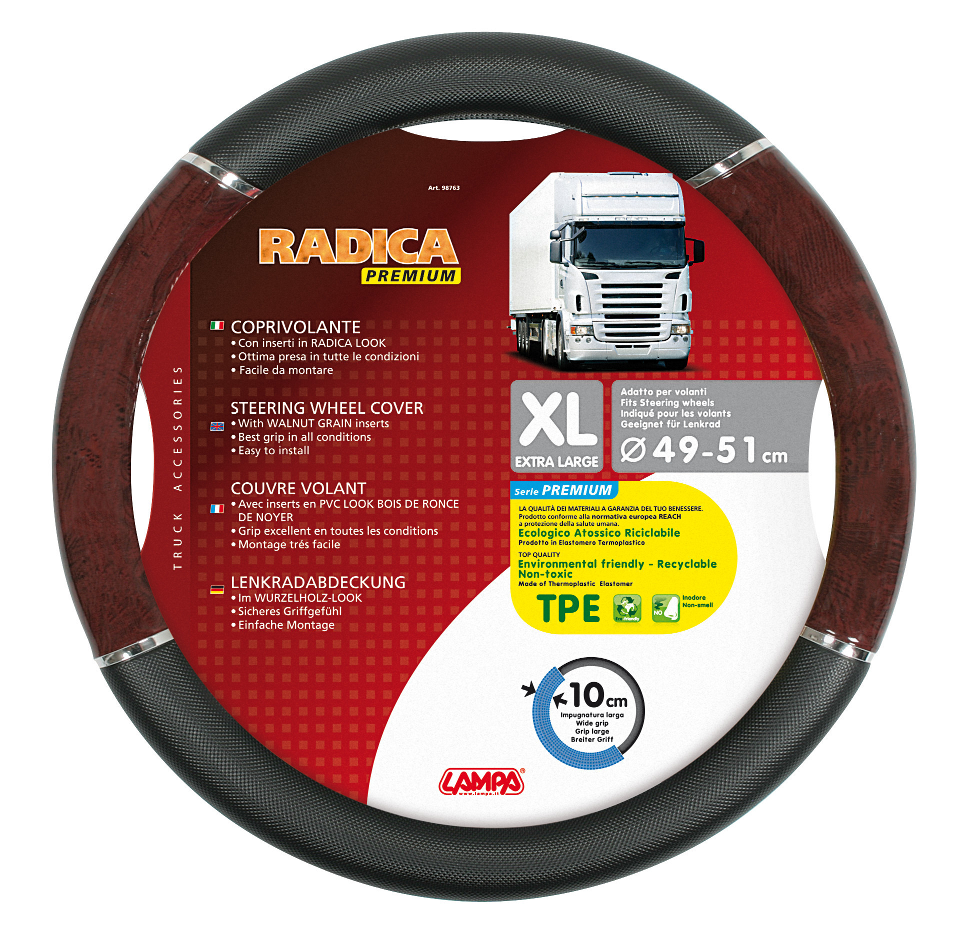 Radica, coprivolante in Skeentex - XL - Ø 49/51 cm