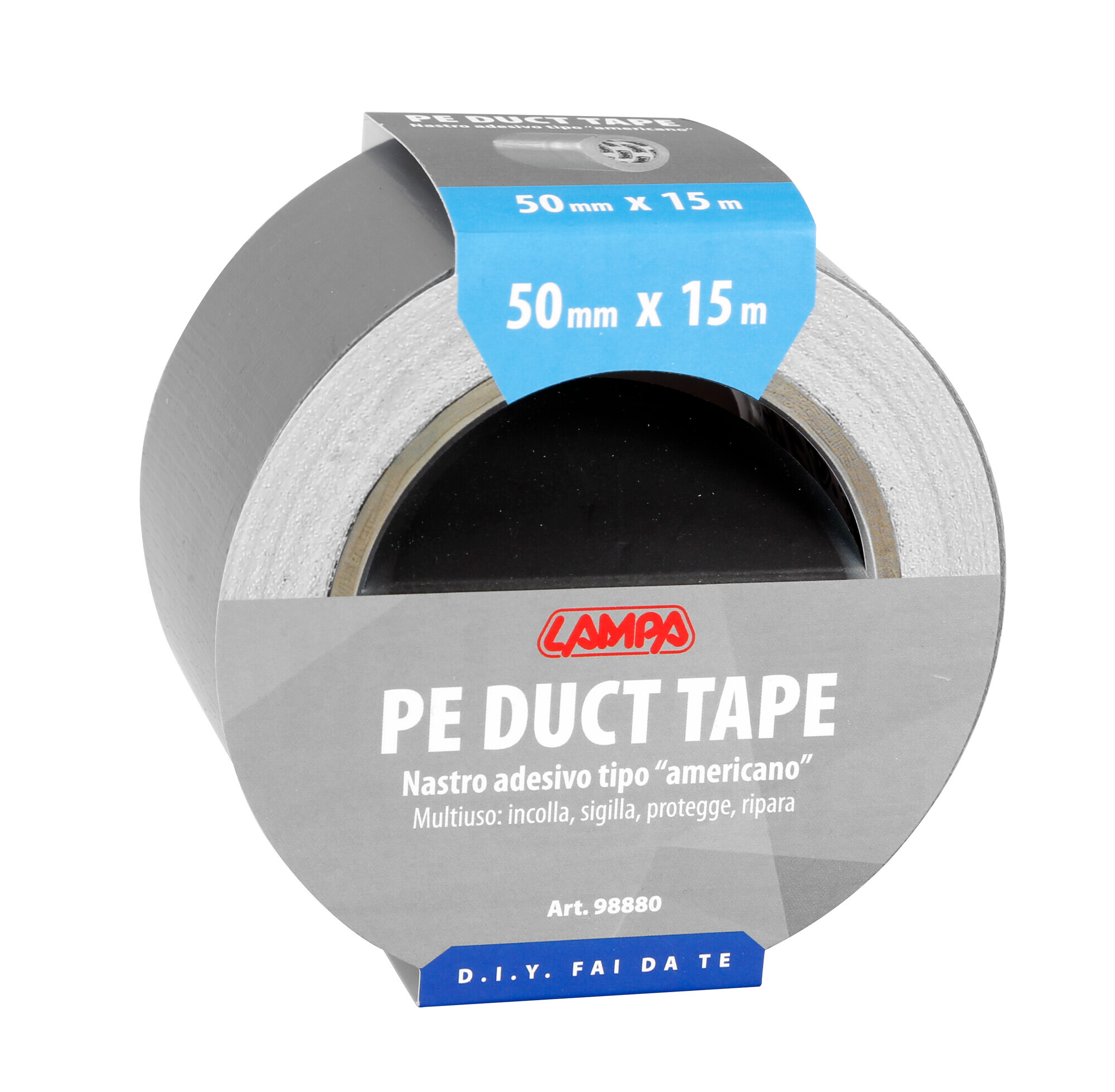 Nastro adesivo tipo americano - 50 mm x 15 m - Grigio - immagine 3